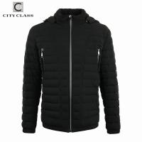 17903 Hot Sale Custom Spring or Autumn Casual Hooded Coat Jackets New Model Fashion Black Quilted Jacket For Men