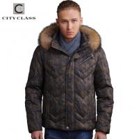 14389 Latest Design Fashion Man Waterproof Winter Down Coats Top Selling Warm Jacket Coat Feather Removable Rabbit Colla