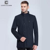 16015 New Model Fashion Mens Business Polyester Windbreaker Jackets High Quality Custom Stand Collar Blue Winter Jacket