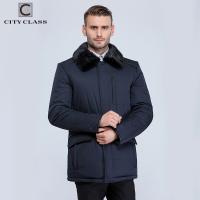 16802 Fashion Warm Mens Thickness Mink Fur Collar Jacket Coats New Style Casual Polyester Long Winter Coat