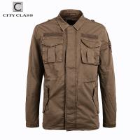 3795 Professional Man Spring 100% Cotton Washed Epaulet Windbreakers Jackets Cheap Casual Turned-down Collar Windbreaker